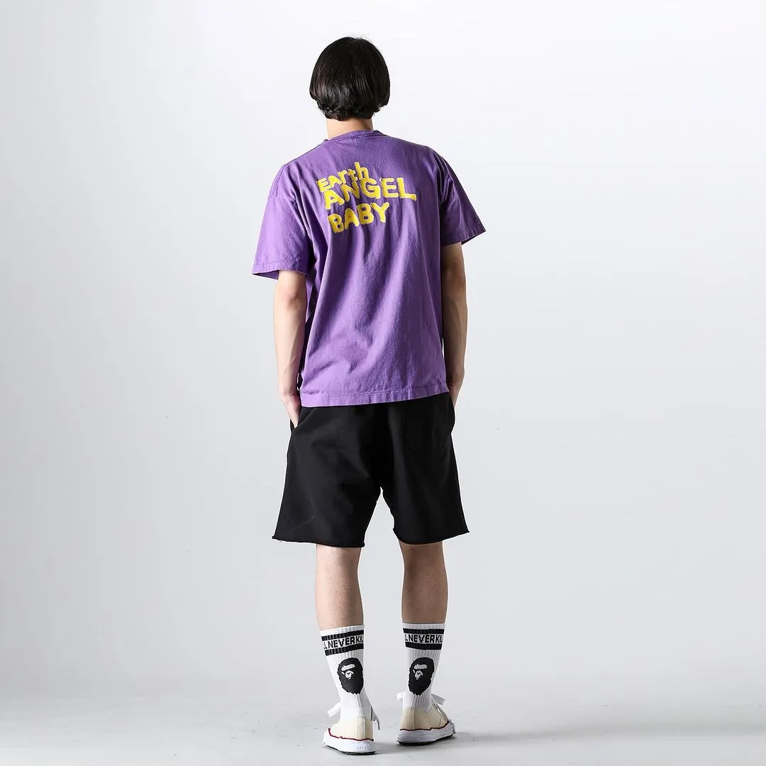 SAINT Mxxxxxx 'SAINT' SWEAT SHORTS/GRY/BLK embroidered SAINT LOGO basic shorts, distressed gray/washed black S-XL, four needles and six threads throughout, produced by a major domestic factory, imported Tajima machine embroidery, washed and distressed, original version